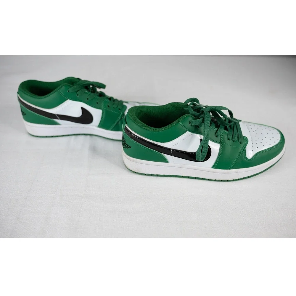 Nike Air Jordan 1 Low Mens Pine Green White Black Good 553558-301 size 8.5